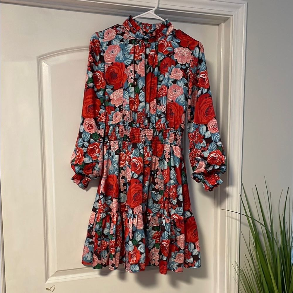 MSGM Floral Long Sleeve Dress can be worn by teens and women